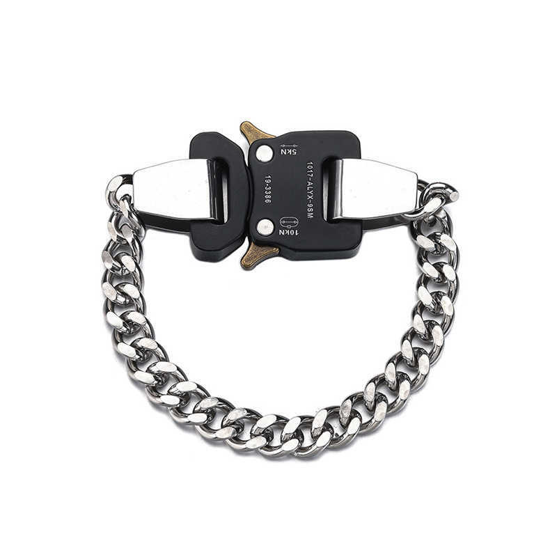 Solid Hard Bangles River Link Bracelets Men And Women Top Quality Titanium Stainless Steel 1017 Alyx 9Sm Metal Buckle Bracelet Made women In Austria