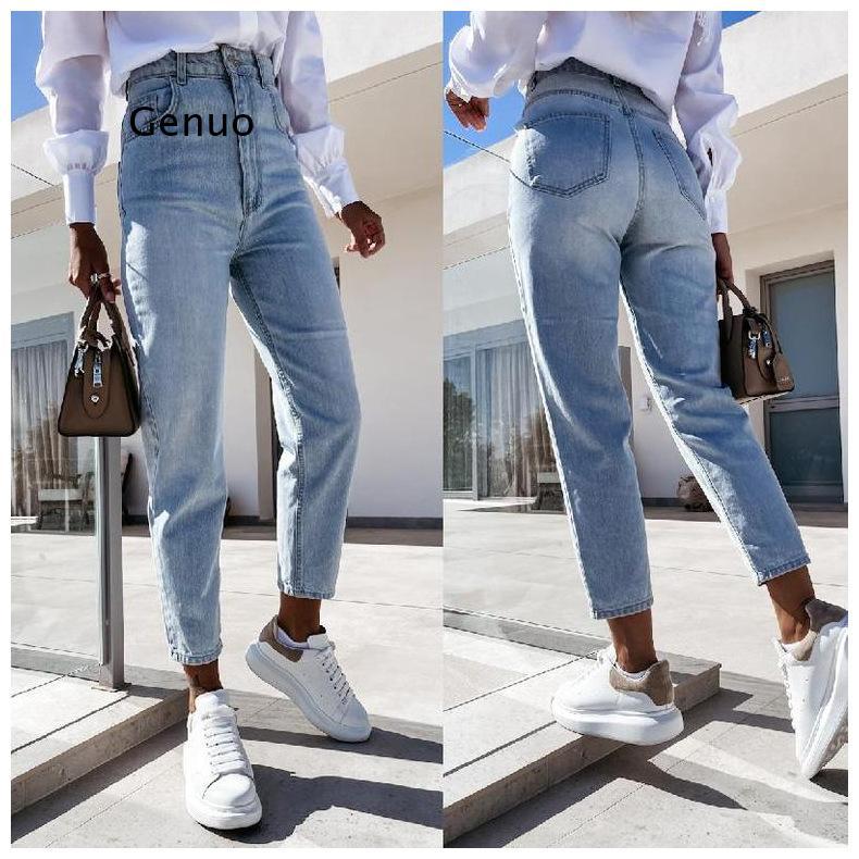 

Women' Jeans Light Blue Color Summer Women Trousers Casual Pontalon Femme Jean Temperament Straight High Waist Pants