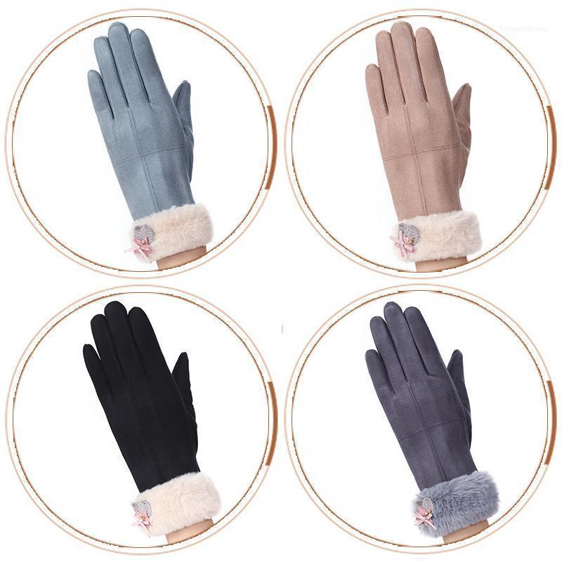 

Five Fingers Gloves Women Suede Touch Screen Winter Female Outdoor Plus Velvet Thickening Refers To Driving Windproof Warm Furry Gloves1