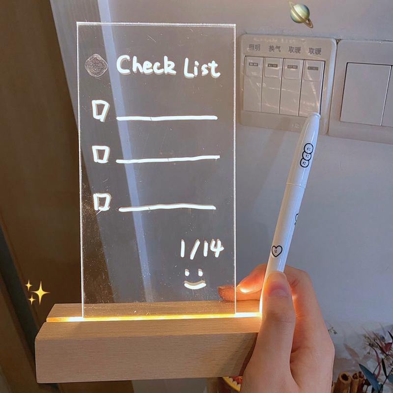 

Night Lights Message Board Lamp With Pens Usb Acrylic Light Led Table For Couples Bedroom Decor Nightlight Birthday Gift