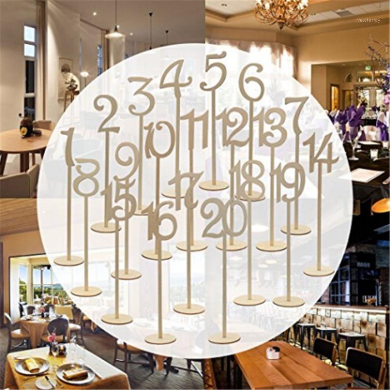 

Party Decoration 10pcs/pack Style Wooden Wedding Supplies Place Holder Table Number Figure Card Digital Seat Birthday Tool