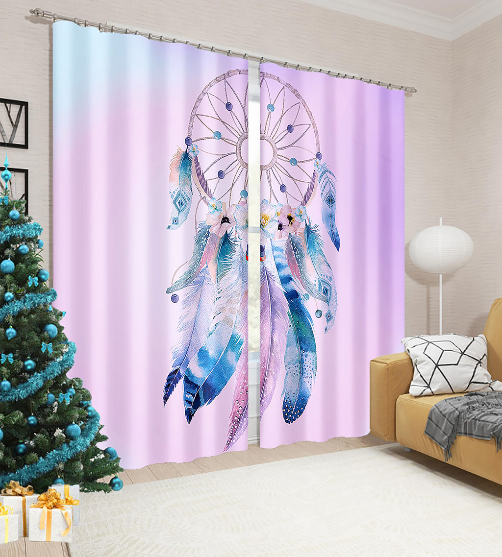 

High quality custom 3d curtain fabric pink wedding curtains 3D Window Curtain Dinosaur print Luxury Blackout