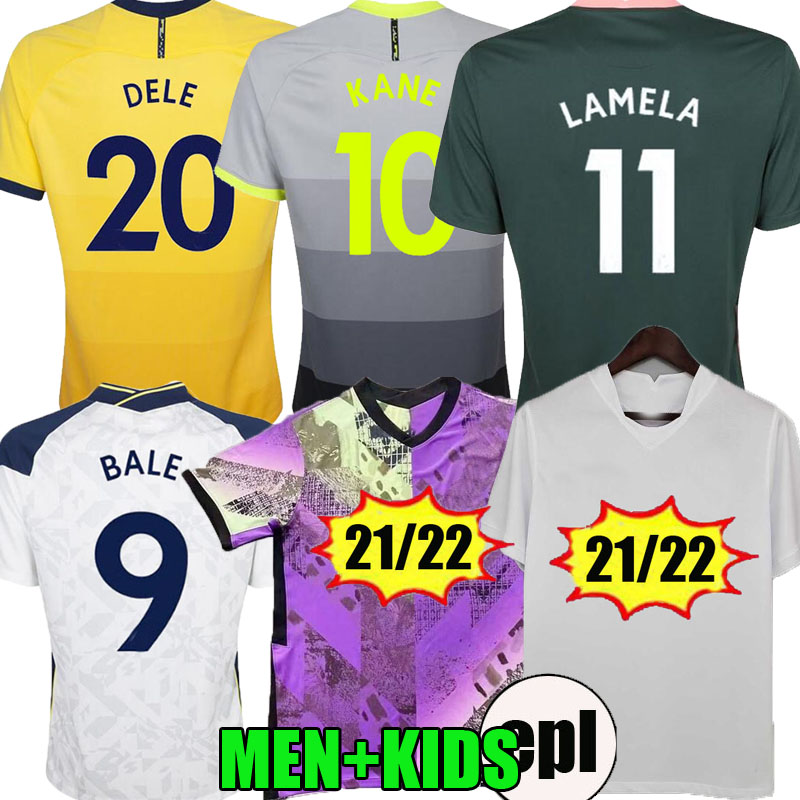 

Men + KIDS 20 21 22 KANE SON BALE Soccer Jerseys HOME AWAY THIRD 2021 2022 Tottenham DELE Football shirt LO CELSO Morgan BERGWIJN NDOMBELE lucas LAMELA VinIcius maillots, 4th 1