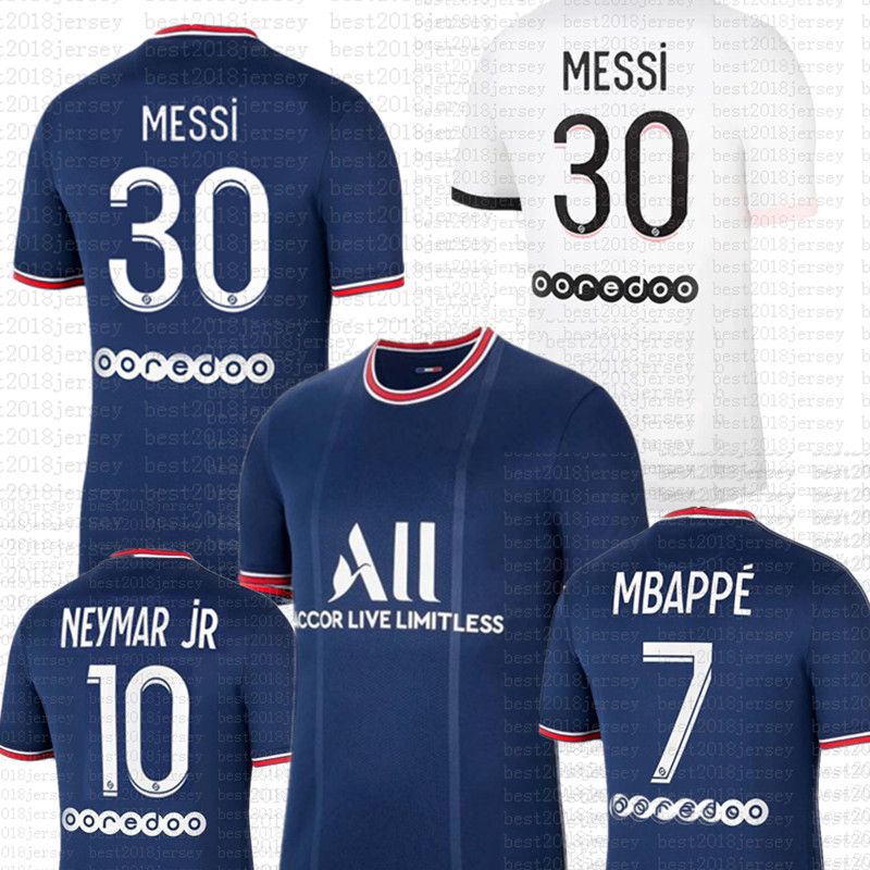 

30 MESSI 7 MBAPPE soccer jersey psgParisSaintGermainfootball shirt HAKIMI SERGIO RAMOS WIJNALDUM MARQUINHOS Men + Kids Kits uniform Team, Women 21/22