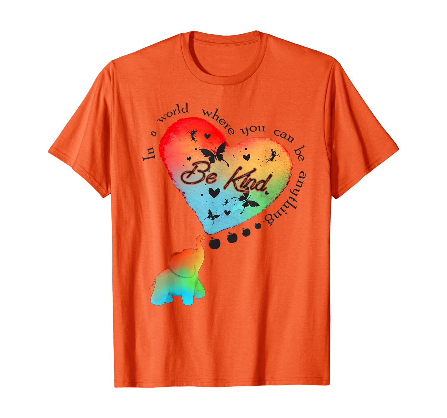 

In A World Can Be Kind Elephant Anti-bullying Unity Day T-Shirt, White;black
