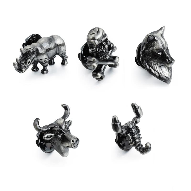 

Pins, Brooches HAWSON Vintage Black Men's Shirt And Hat Jewelry Fashion Novelty Pins For Men Gift With Velvet Bag, Gray