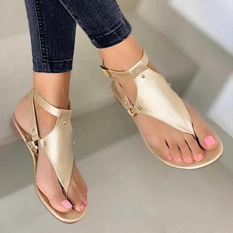 

Sandals Women 2021Summer Outdoor Beach Flip-flop Solid Fashion Gladiator Flats Casual Ladies Shoes, Black
