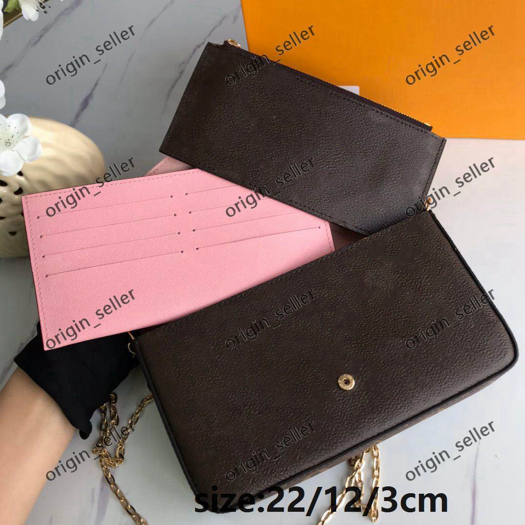 

Shoulder Bags Women Three-piece suit ladies Wholesale fashion 2021 Crossbody Bag large capacity cross body Classic street pattern plaid flowers Solid leather PU, Le01 22/12/3cm