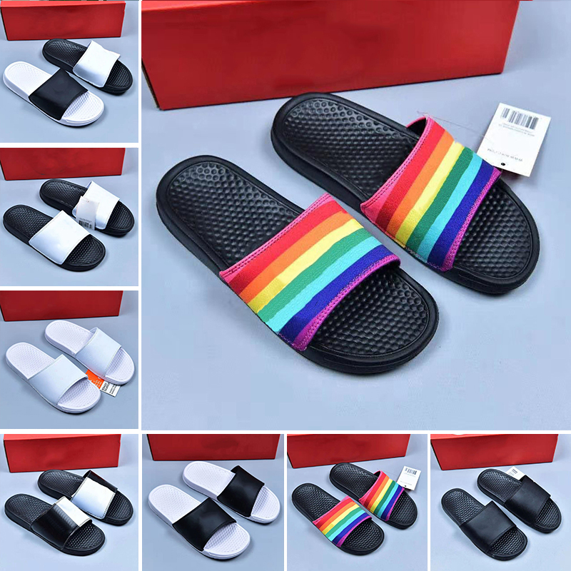 

Sale Newest summer neutral men women slippers fashion slides light weight triple black white grey outdoor mens flat flip flops beach hotel platform sandals 36-45, Color#9