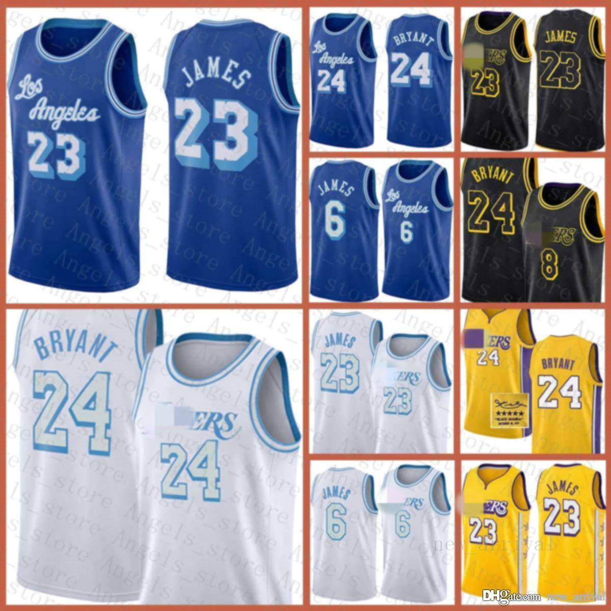 

Earvin 32 Johnson Shaquille 34 O'Neal Los Angeles Lakers Kobe 24 Bryant 2021 Basketball Jersey Gold Grey, Black;red
