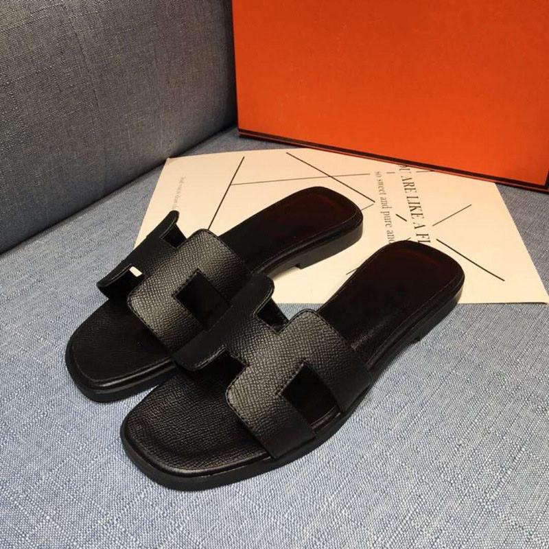 

classic New ladies sandals ladies slippers summer luxury casual slippers flip flops flat beach shoes, Black