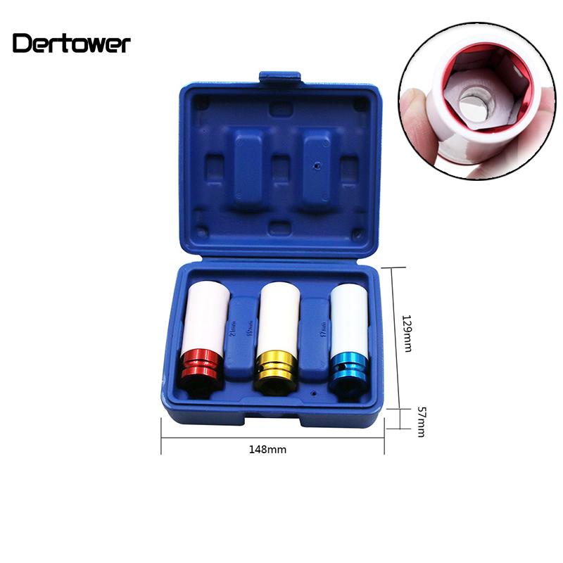 

Professional Hand Tool Sets 3PCS 17/19/21mm Pneumatic Tyre Protection Sleeve 1/2 Colorful Steam Auto Repair Hardware And Case