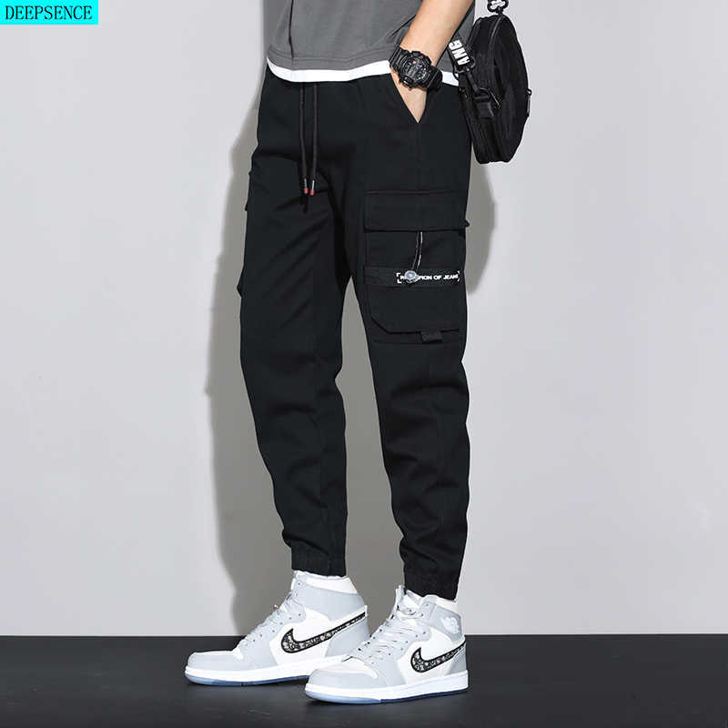 

Spring and Summer Big Men Trousers Knitted Sports Pants Men Pants Loose Korean Version of All-Match Overalls Trousers Men 210707, Green