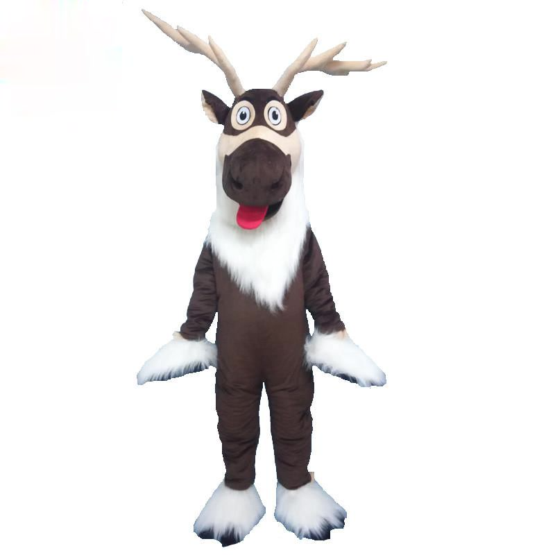 Mascot Costumes Cartoon Deer Mascot Costume Sven Costume Reindeer Fursuit Costume Furry Adult Dress Outfits Christmas Party Character Mascot-image-748266292