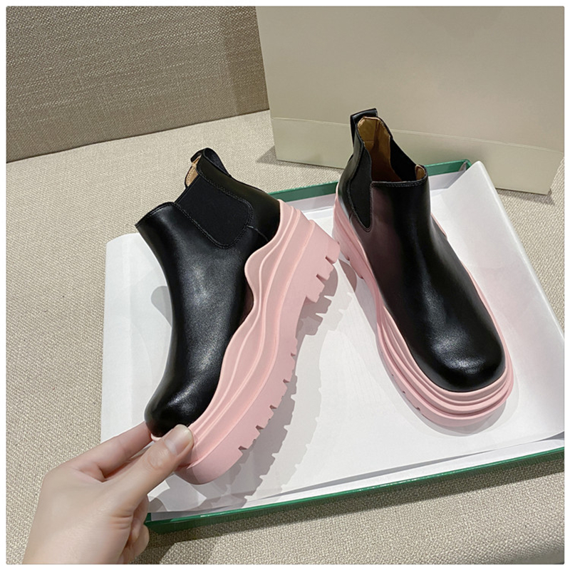 

Big size 35~44 Boots Women Platform Fashion Young Lady Ankle Boot Chunky Woman Winter Shoes Thick Heel Designer, O-thermal
