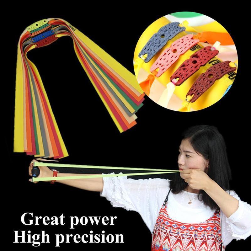 

10Pcs Thickness 0.65-1.0mm Outdoor Slings Powerful Mixed Hunting Color Elastic Rubber Band Tubing Flat Sports Catapult R J7N3 Resistance Ban