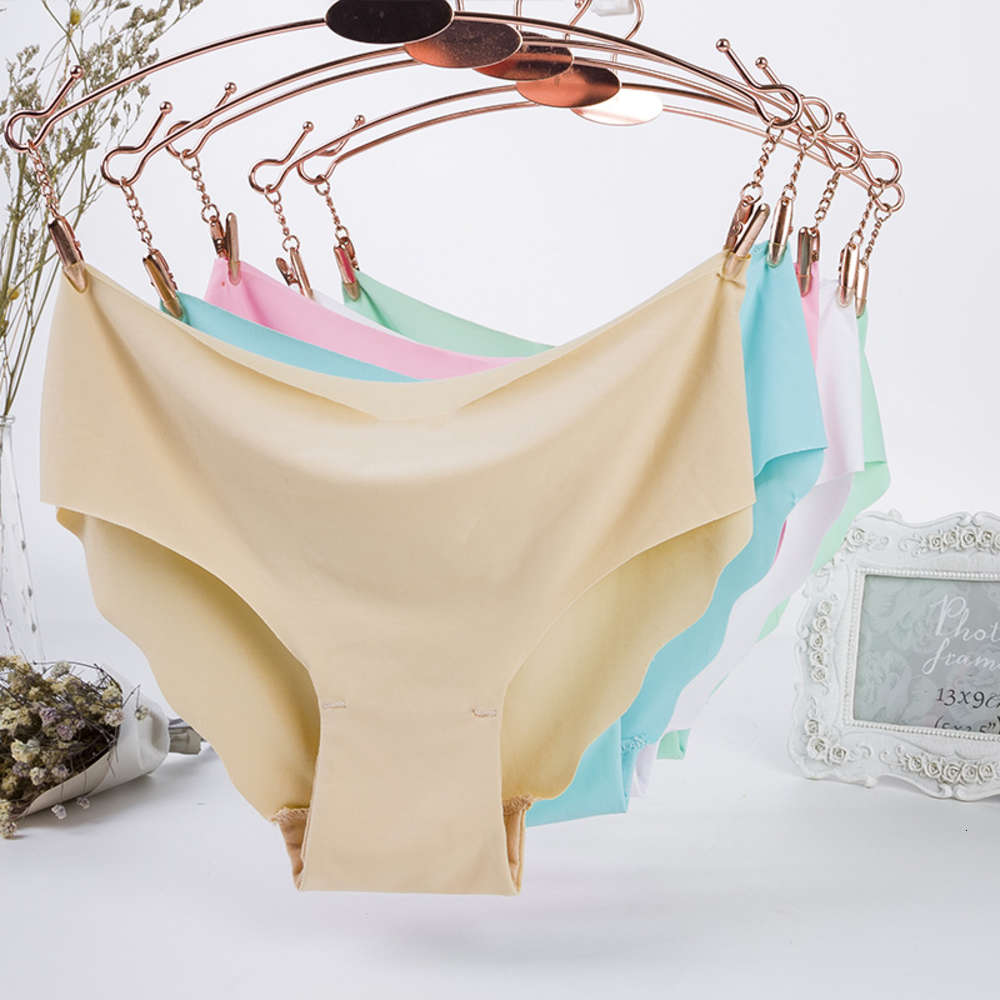 

Ice silk traceless underwear women's freezing point ultra-thin wave edge sexy briefs, Black;white