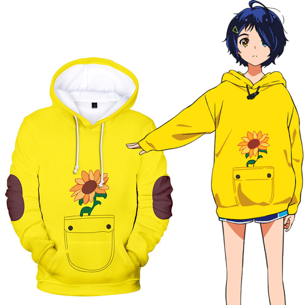 

Anime Wonder Egg Priority Hoodie Ohto Ai Cosplay 3D Print Sweatshirts Sunflower Harajuku Pullover Jackets Coat for Women Men Anime Costumes