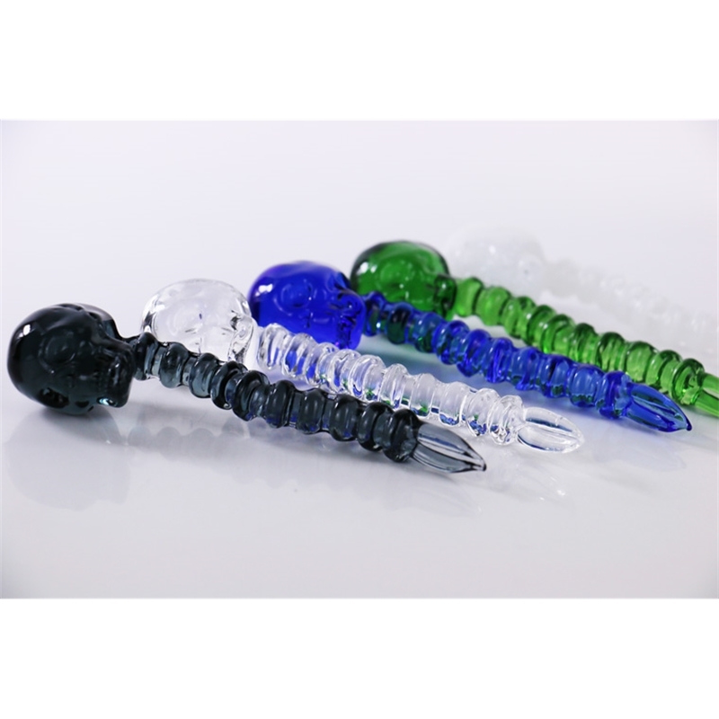 

Smoking Pipes 4.5 inches glass dabber skull accessories colorful for wholesale bong water pipe oil rig Dab tools