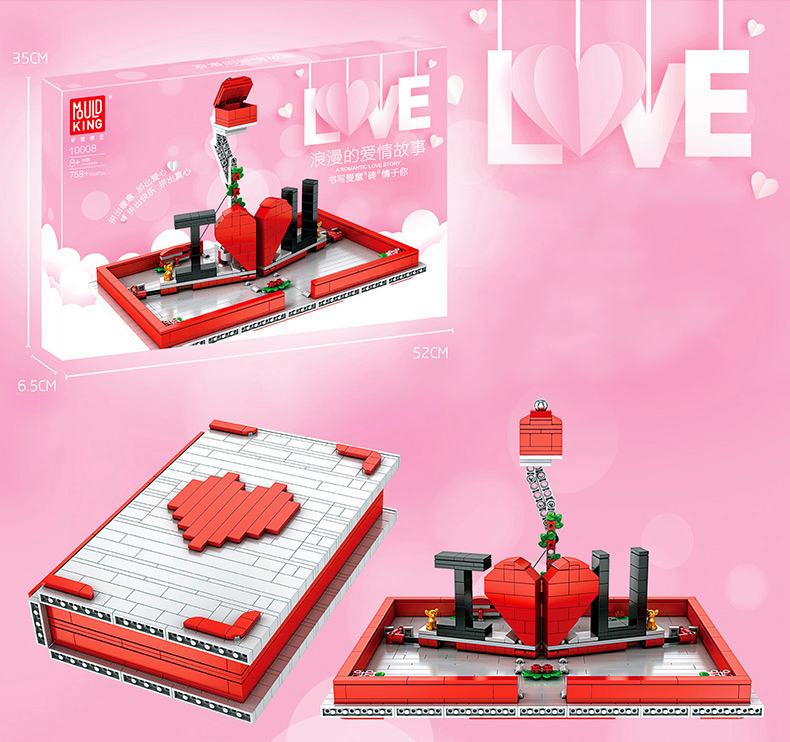 

Romantic Story Book Building Blocks Lover Valentine's Gifts JK Love 520 Mould King 758pcs Creative Model Bricks Kids Toys