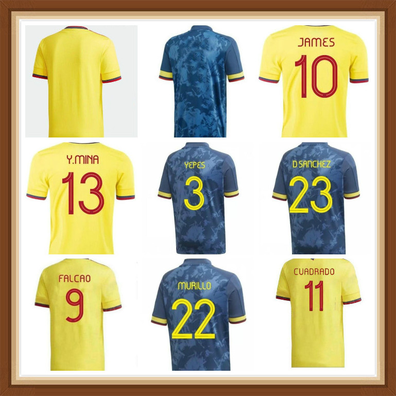 

Thailand quality 2021 2022 Colombia away soccer jersey JAMES copa america football shirt FALCAO Camiseta de futbol maillot, Black;yellow