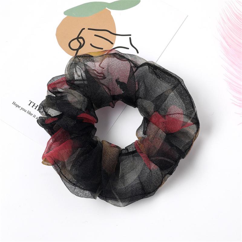

Hair Clips & Barrettes Cute Organza Solid Color Scrunchies Women Elastic Bands Headwear Holder Chiffon Ties Accessories, Golden;silver