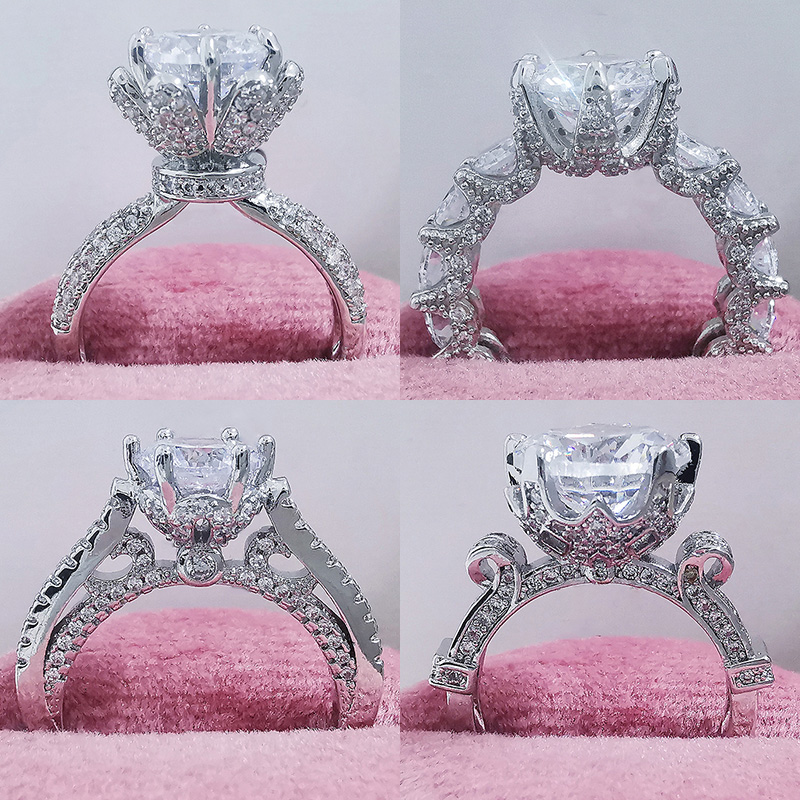 

2021 New Arrivals Luxury Vintage 925 Sterling Silver Engagement Ring For Women Party Lady Gift Finger Jewelry Wholesale R6176
