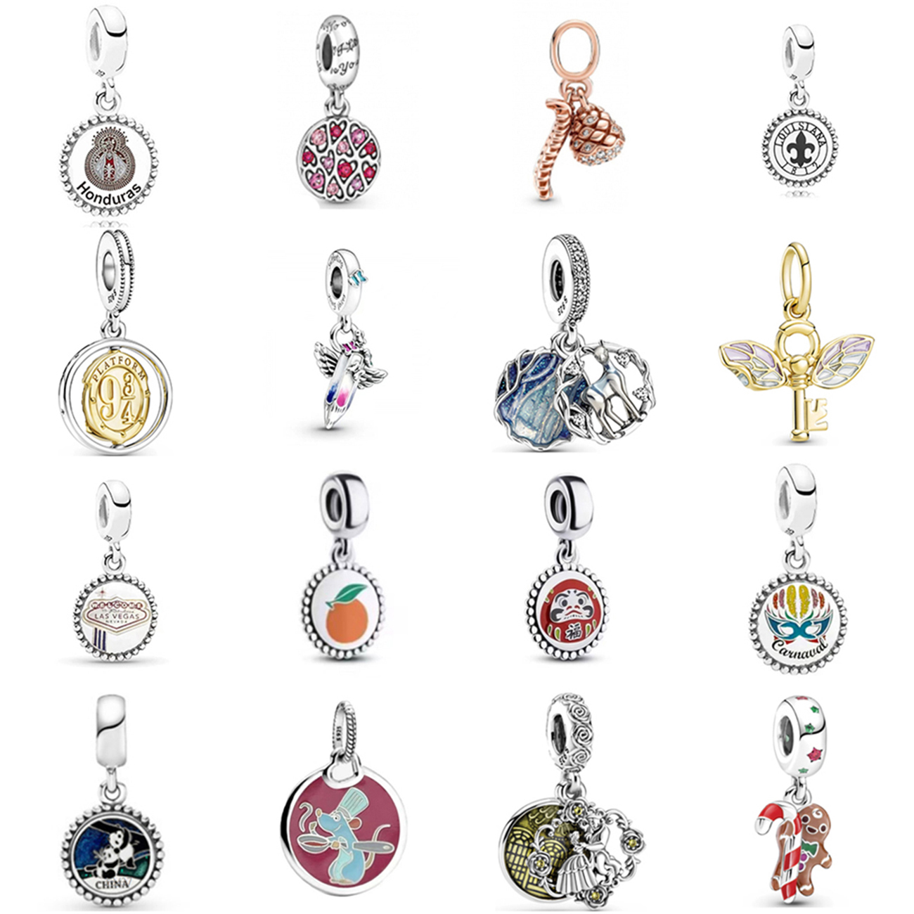 

NEW 2021 100% 925 Sterling Silver Orange Mouse Wings charm Fit DIY Original Bracelet Fshion Jewelry Gift1