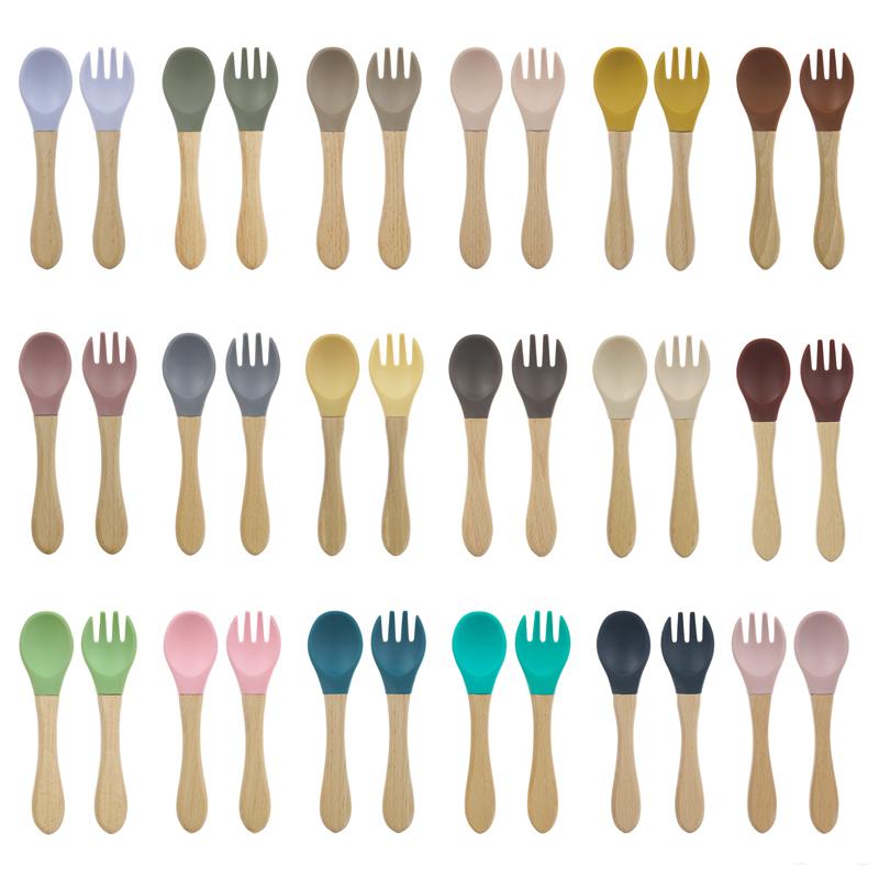 

Cups, Dishes & Utensils High Quality Natural 100% Food Grade Inventory Easy To Rinse Spoon Weaning Unbreakable Rubber Fork Dishwasher Safe F