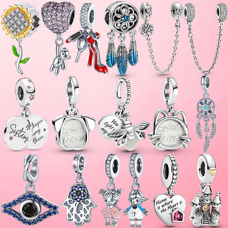 

925 Sterling Glow-in-the-dark Firefly Dangle Charm Beads Pendant fit Original Pandora Bracelet Silver 925 Jewelry
