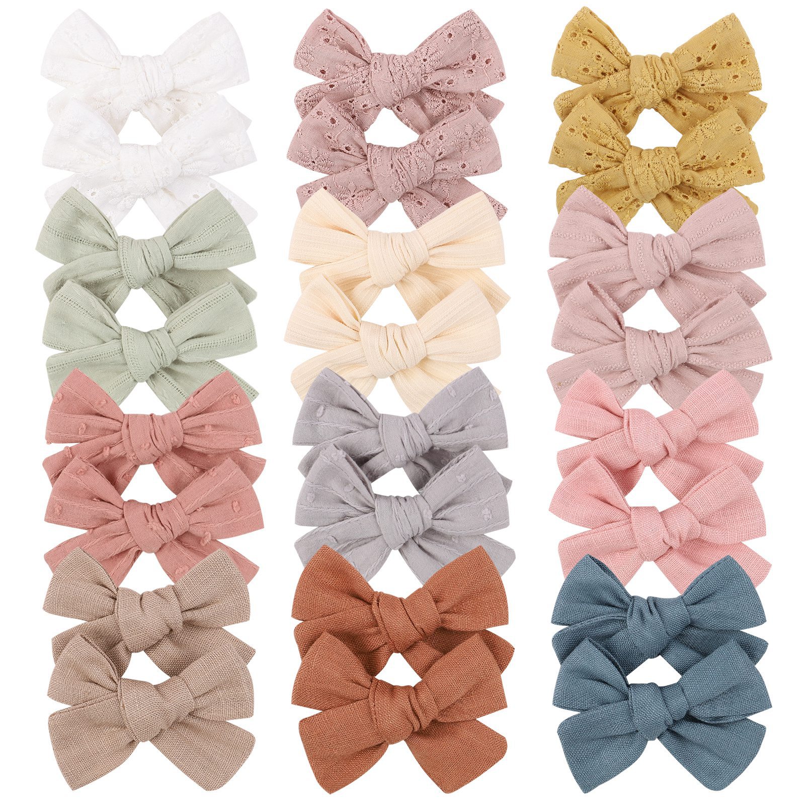 

Hair Clips For Girls Baby Bow Barrettes Hairpins Boutique Bows with Clip Kids Cute Hollow Lace Bowknot Hair Accessories Solid Color 2pcs/Pair KFJ455, 12 colors