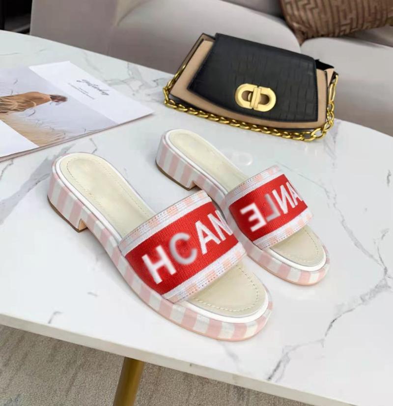 

Female Spring And Summer Top Quality Designer Brand Feizhi Leather Trendy One-word Slippers 35-41 Size, Black