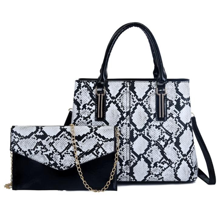 

Factory wholesale women bag elegant large-capacity printed two-piece womens handbag street trends Animal Print shoulder bags fashion Serpentine handbags