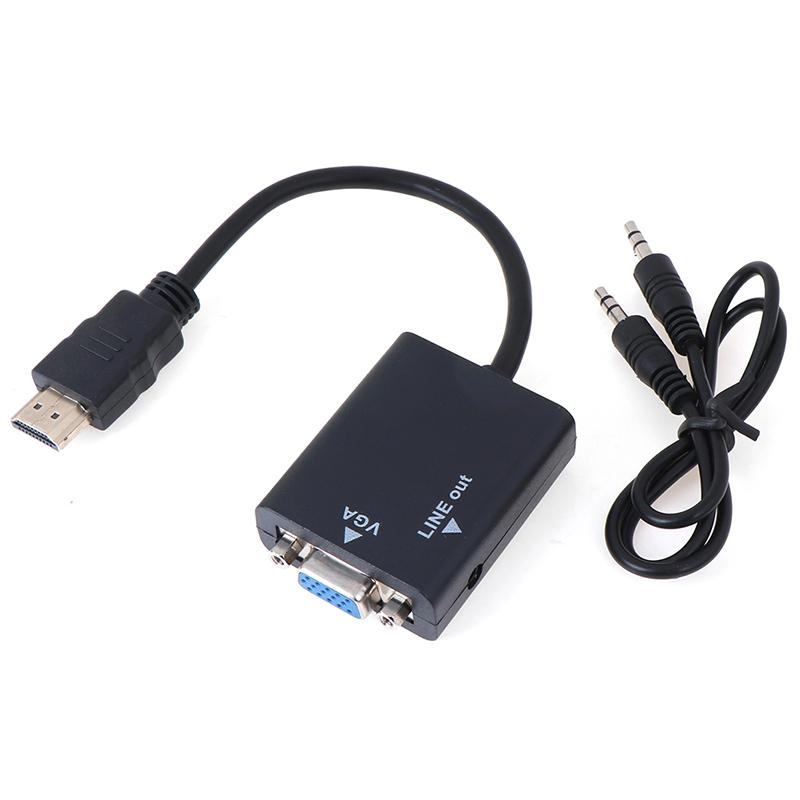 

To VGA Adapter Cable Converter Support 1080P With Audio For HDTV XBOX PS3 Laptop TV Box Cables & Connectors