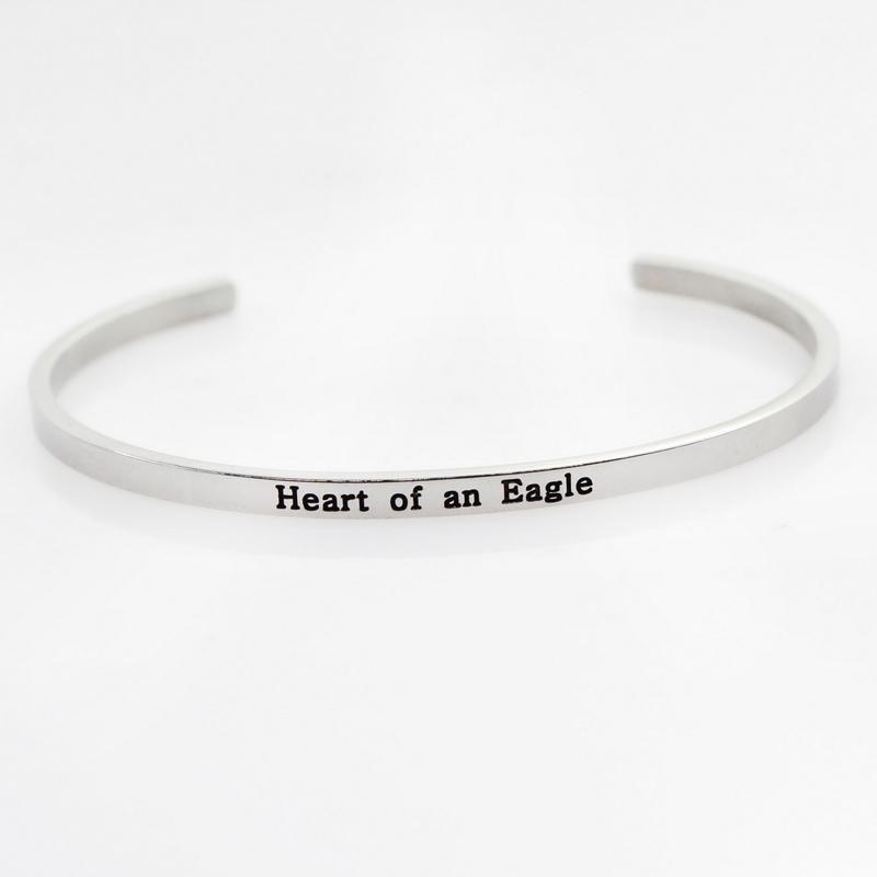 

Bangle Drop Stainless Steel Engraved Positive Inspirational Quote Hand Stamped Cuff Mantra Bracelets For Men Women
