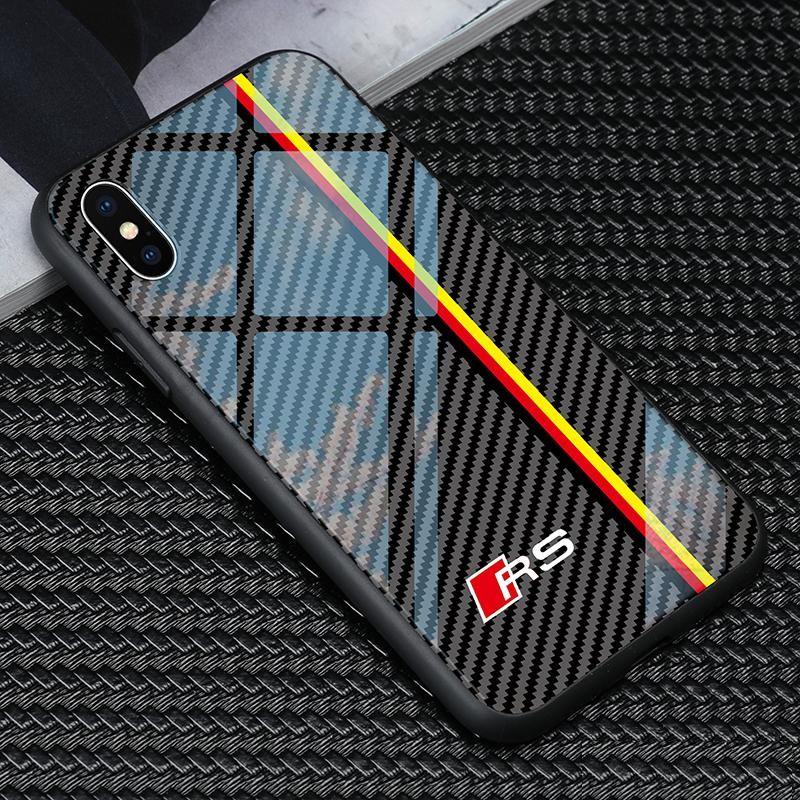 

TPU+Tempered Glass Racing car audi RS phone Cases for apple iphone 12 mini 13 11 pro max 6 6s 7 8 plus X XR XS MAM SE2 shell cover