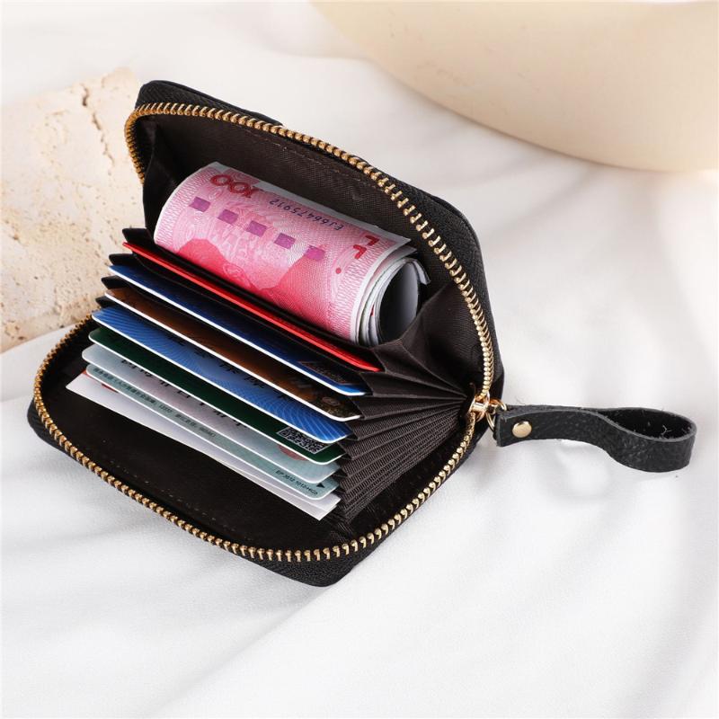 

Card Holders PU Leather Business Holder Unisex Wallet Zipper Credit/ID/Bank Case For Women Men Clutch Coin Purse Money Bags
