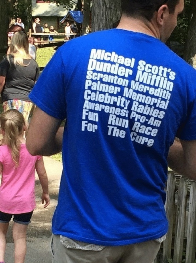 

1pcs the office names Michael Scott Fun Run T-Shirt Unisex The Office TV Show Funny Tee Dunder Mifflin Shirt 210518, Blue