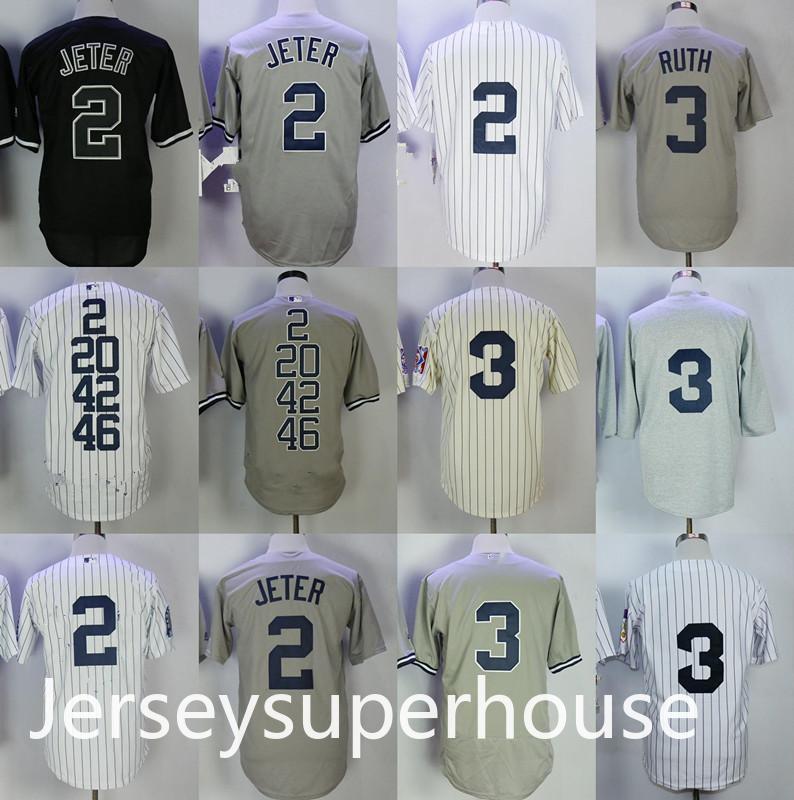 

NCAA Custom throwback york Jerseys 3 BABE RUTH 2 DEREK JETER Yan kee baseball jersey 02, Blue;black