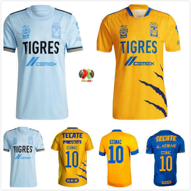 

2021 Tigres UANL 7 Stars soccer jersey home away 21 22 Mexico club Tigers Yellow GIGNAC Vargas H. Ayala SOSA jerseys football shirts, Black