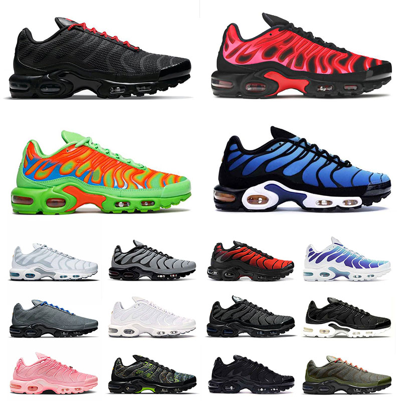 

2022 New Arrival Tn Plus Requin Men Women Running Shoes Big Size Us 12 Designer Reflective Black Grey Sky Blue Bred White Olive Trainers Sports Sneakers Eur 36-46, 40-46 black white