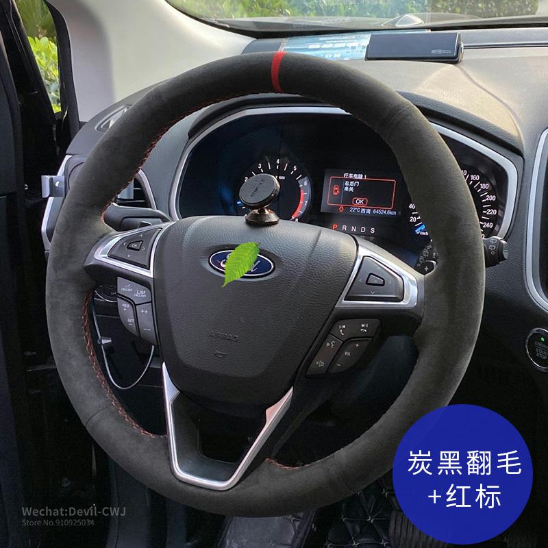 steering wheel cover for Ford Mondeo Focus Escort Kuga Edge Taurus Hand-Stitch car grip cover auto interior car accessories-image-737497601