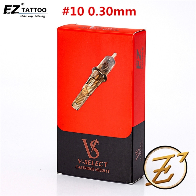 

EZ V-Select Tattoo Cartridge Needles #10 0.30mm bugpin Curved Magnum Round Magnum Disposable Tattoo Needle Supplies 20pcs/Box 210324