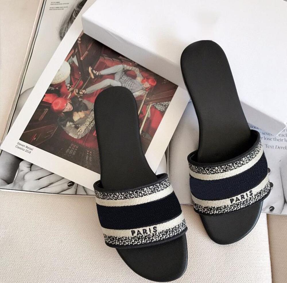 

Designer Leather women Sandals Summer Flat Slipper antigua fashion beach woman Big head Rainbow letters with box