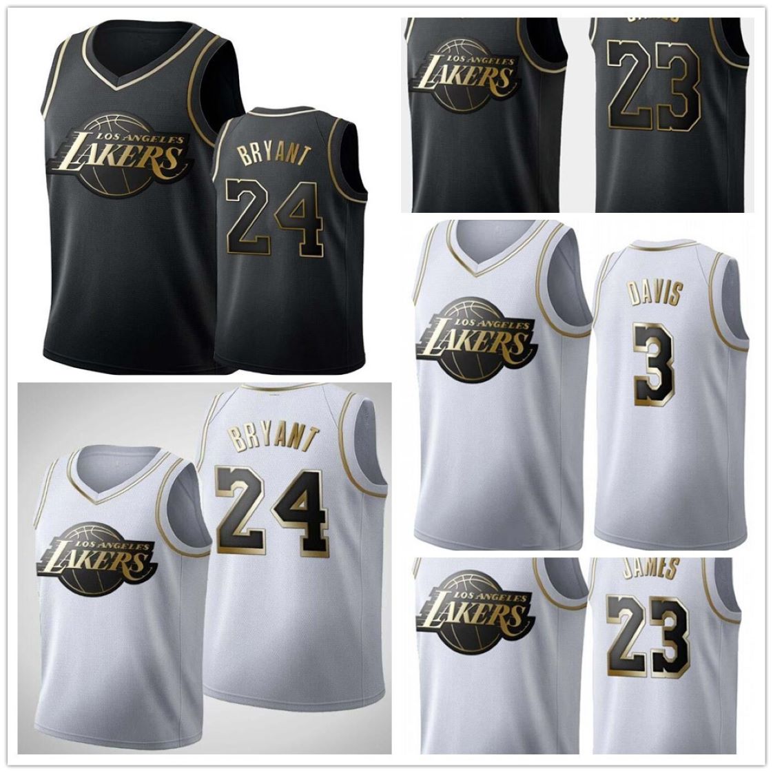 

2021 basketball Men LeBron#23#JameLosAngeles23#Lakerss#23 Anthony#3#Davis Classic platinum and black gold sew jerseys, Colour 4