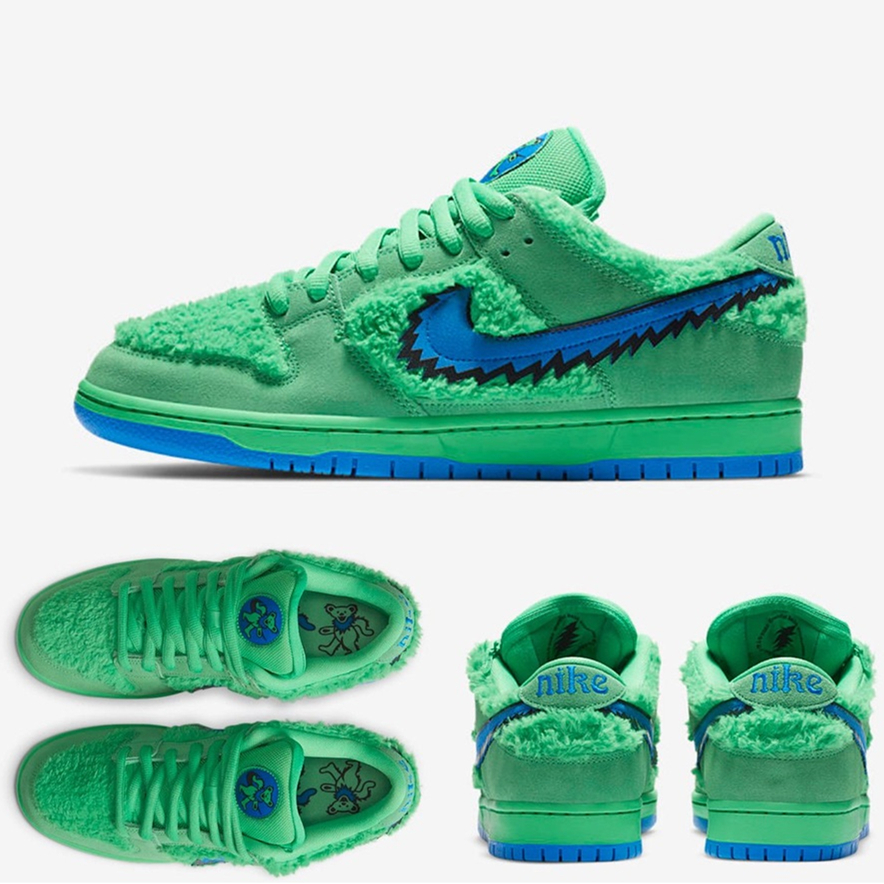 

Dunks Low Boots Sb x Grateful Dead Bears Yellow Green Medium Brown Skate Shoe Boy Girl Cute Sneakers Men's Fashion Design Casual Shoes