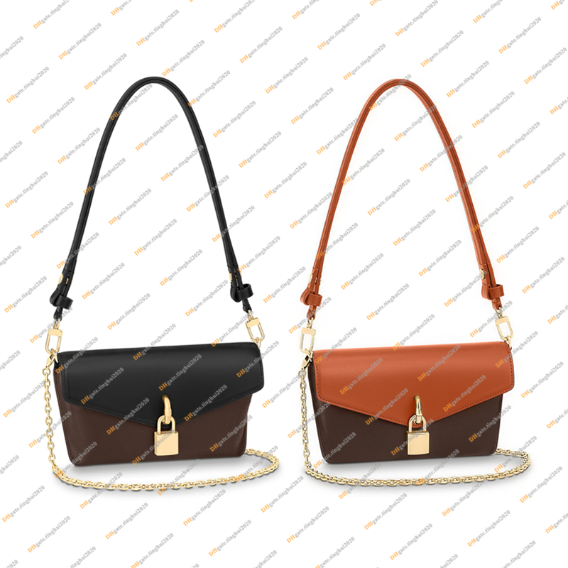 

Ladies Fashion Casual Designe Luxury Cross body Chain Bag Shoulder Bags High Quality TOP 5A M80559 M80763 Handbag Purse Pouch, Brown flower black 1 / with dust bag