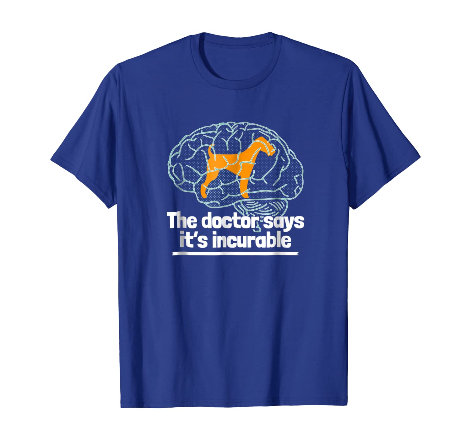 

airedale terrier funny dog lover t-shirt humor brain, White;black
