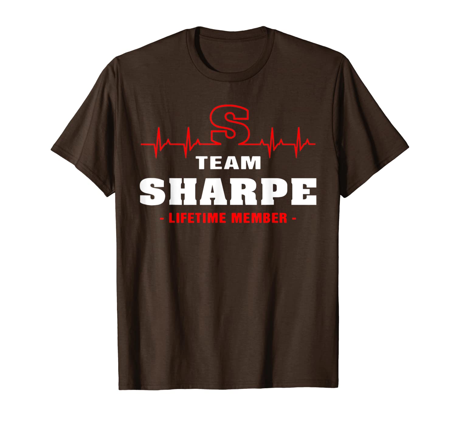 

team sharpe lifetime member shirt surname, last name gift t-shirt, White;black