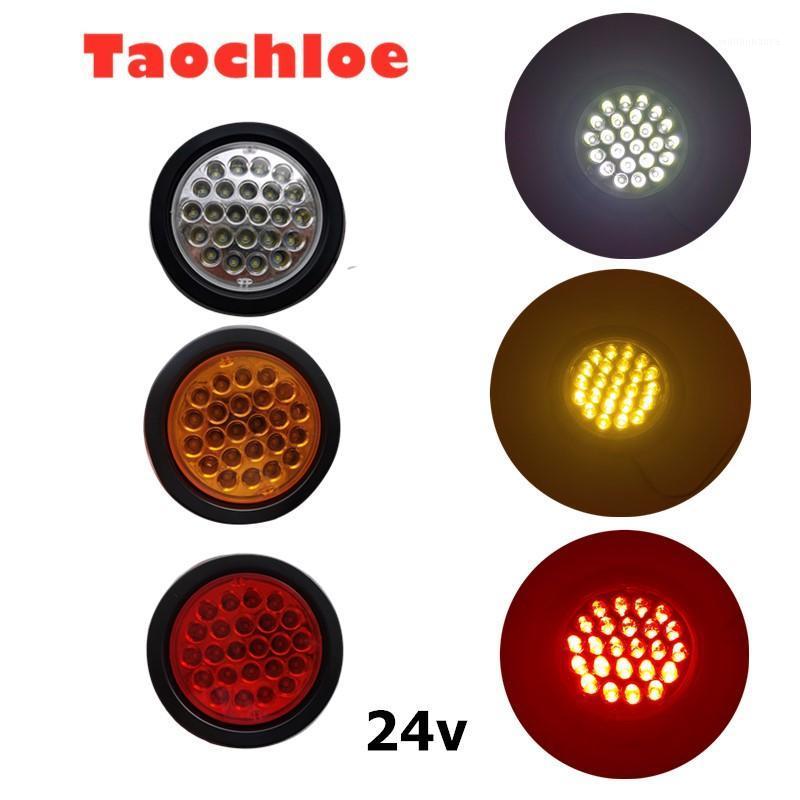 

Emergency Lights 2pcs 24V 24 LED Car Lorry Rear Tail Light Brake Stop Marker Indicator Truck Trailer Round Reflector Signal